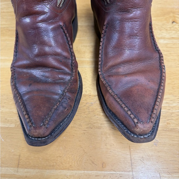 Vintage Dan Post Rich Brown Western Boots, pointed toe, women’s, size 7D - Picture 2 of 7
